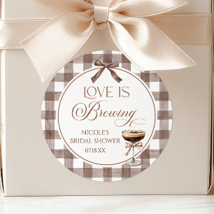 Liebe ist Brauerei Expresso Martini Schleife Braut Runder Aufkleber