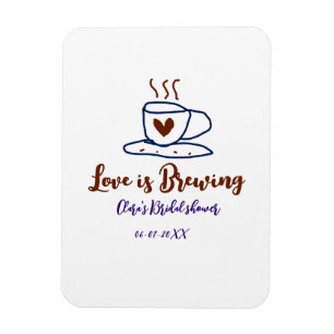 Liebe ist braun blaues Brautparty hinzufügen Namen Magnet