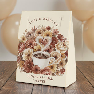 Liebe ist Braune Florale Kaffee-Herz-Hochzeitsbrau Geschenkschachtel
