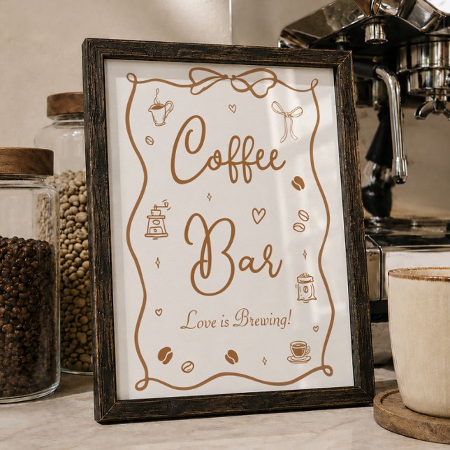 Liebe ist Brautparty Brechen Kaffee Bar Poster (Von Creator hochgeladen)