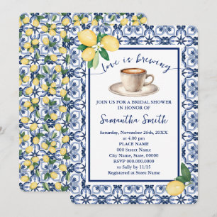 Liebe ist Brautparty Brechen Kaffee Mittelmeer Einladung