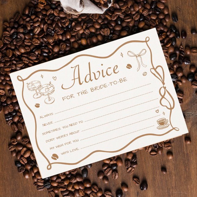 Liebe ist Brechen Coffee Brautparty Advice Card Einladung (Von Creator hochgeladen)
