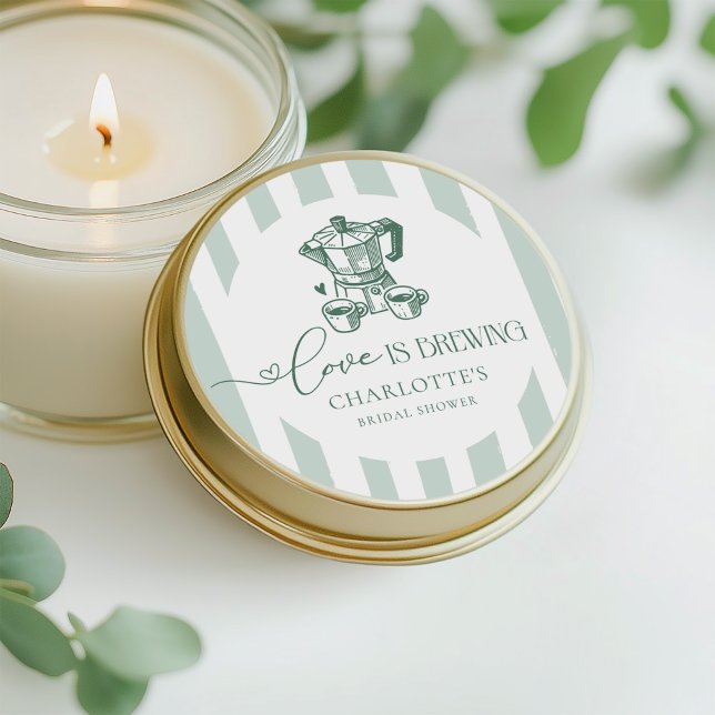 Liebe ist Brechen Modernes Kaffee Brautparty Runder Aufkleber (Von Creator hochgeladen)