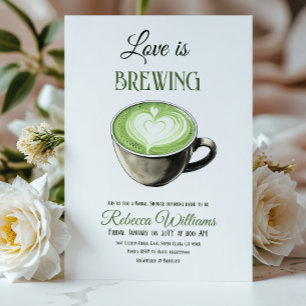Liebe ist Breing Coffee Theme Matcha Brautparty Einladung