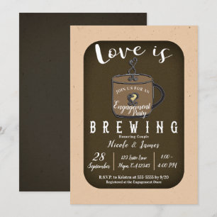 LIEBE IST BREWING Coffee Cafe Engagement Party Einladung