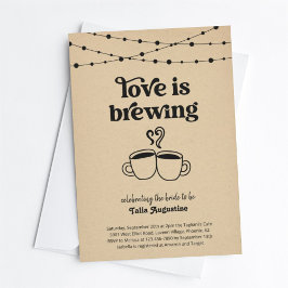 Liebe ist Brewing Coffee Tees Paare / Brautparty Einladung