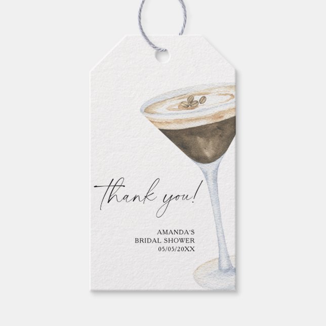 Liebe ist Brewing Espresso Martini Vielen Dank Geschenkanhänger (Vorderseite)