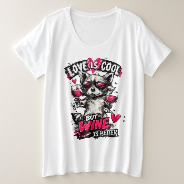 Liebe ist cool große größe T-Shirt (Design vorne)