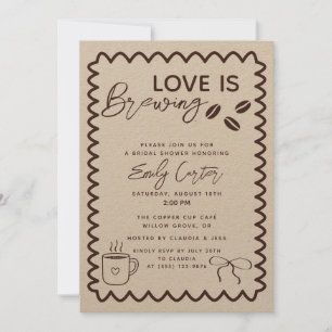Liebe ist das Breaking Coffee Theme Brautparty Einladung