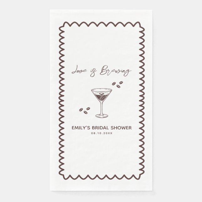 Liebe ist das Breaking Coffee Theme Brautparty Serviette (Vorderseite)