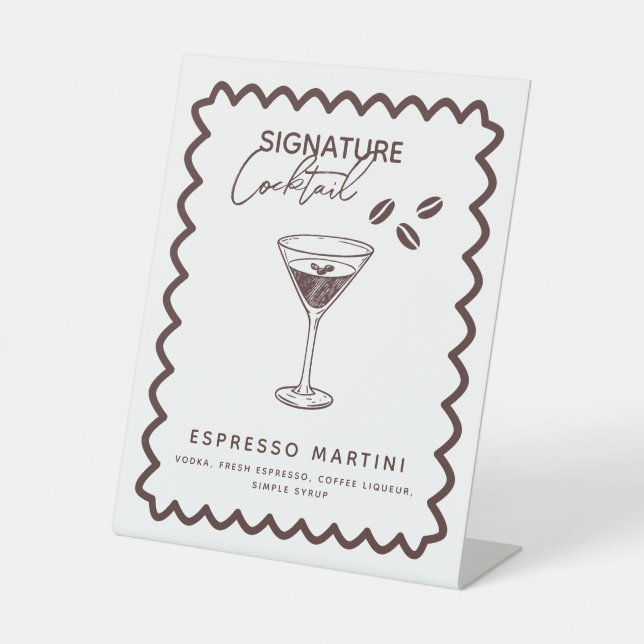 Liebe ist das Breaking Coffee Theme Brautparty Sockelschild (Vorderseite)