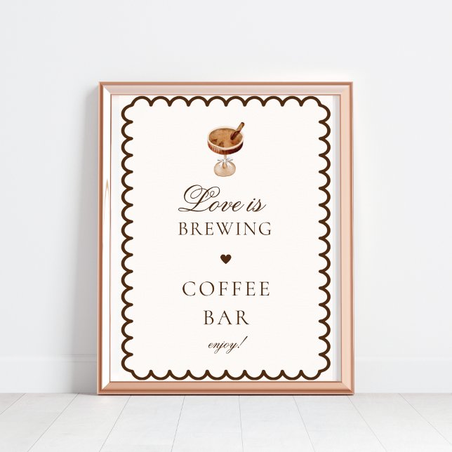 Liebe ist das Brechen Coffee Bar Brautparty Zeiche Poster (Von Creator hochgeladen)