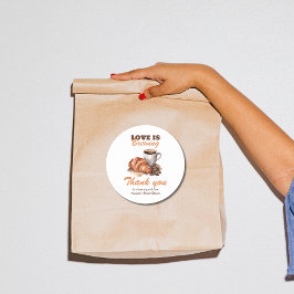 Liebe ist das Brechen Coffee Französisches Brautpa Runder Aufkleber