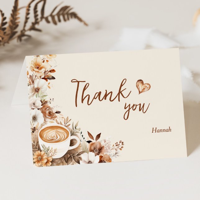 Liebe ist das Brechen von Kaffee Brautparty Dankeskarte (Von Creator hochgeladen)