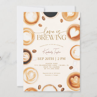Liebe ist das Brechen von Kaffee Brautparty Einladung
