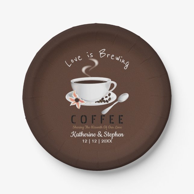 Liebe ist das Brechen von Kaffeeheirat Pappteller (Vorderseite)