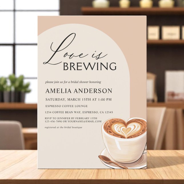 Liebe ist das Brewing Arch Coffee Brautparty Einladung (Von Creator hochgeladen)