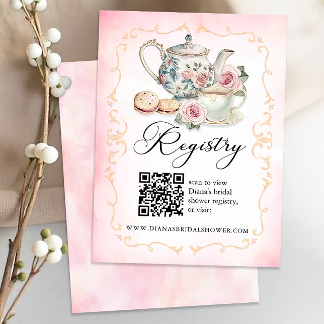 Liebe ist das Brewing Brautparty Registrierungskar Begleitkarte (Tea Party Registry Card)