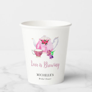 Liebe ist das Brewing Brautparty Tee Party Pappbecher