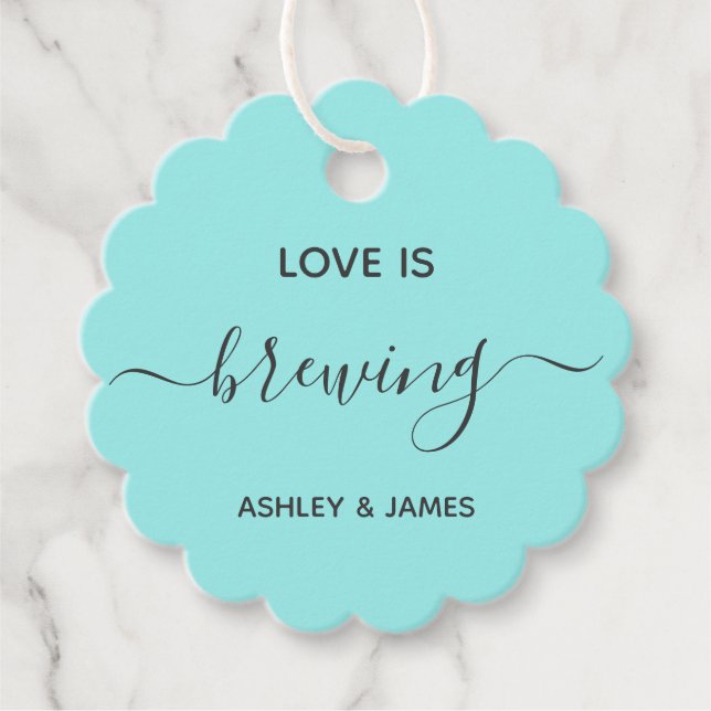 Liebe ist das Brewing-Gastgeschenk Hochzeit-Gesche Geschenkanhänger (Vorderseite)