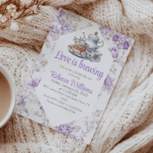 Liebe ist das Brewing Lavender Tea Floral Brautpar Einladung