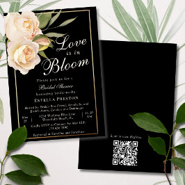 Liebe ist das Schwarze Brautparty von Bloom White Einladung
