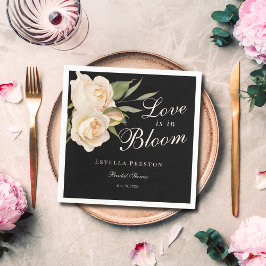 Liebe ist das Schwarze Brautparty von Bloom White Serviette