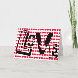 Liebe ist das Wort Herz Valentine Feiertagskarte