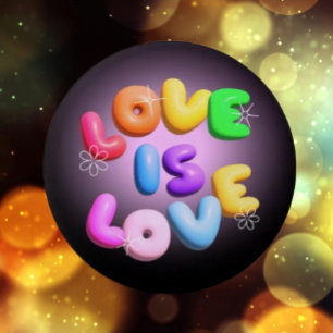 Liebe ist der 3D-Rainbow-Rainbow-Button der Liebe Button