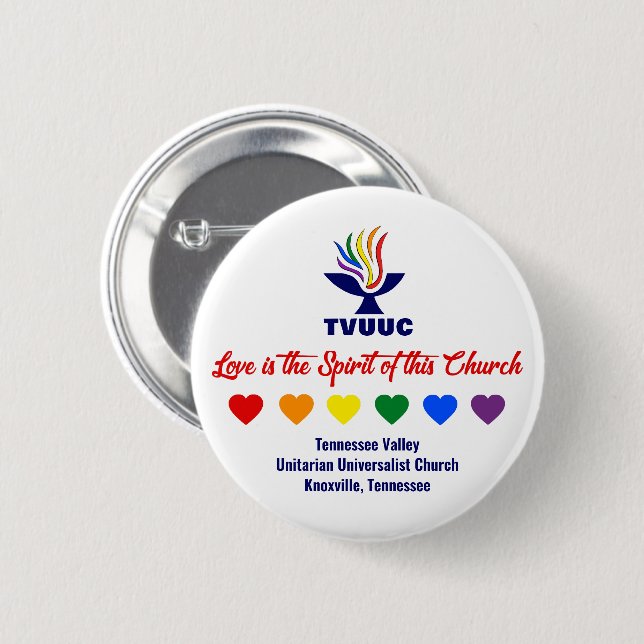 Liebe ist der Geist - Rainbow Hearts Button (Vorne & Hinten)