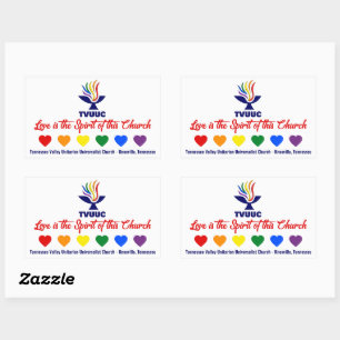 Liebe ist der Geist - Rainbow Hearts Rechteckiger Aufkleber