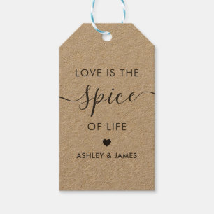 Liebe ist der Spice of Life Wedding Tag, Kraft Geschenkanhänger