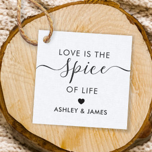 Liebe ist der Spice of Life Wedding Tag, Kraft Geschenkanhänger