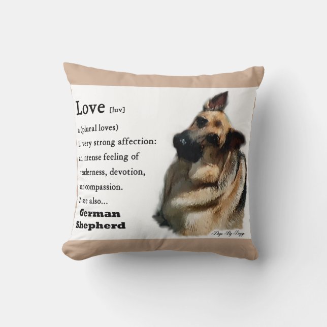 Liebe ist deutsches Hirtengeschenk Kissen (Vorderseite)