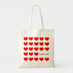 Liebe ist die "All Heart Pattern Tote Bag" Tragetasche