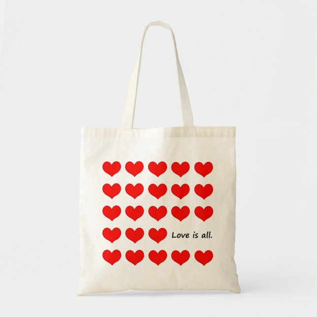 Liebe ist die "All Heart Pattern Tote Bag" Tragetasche (Vorne)