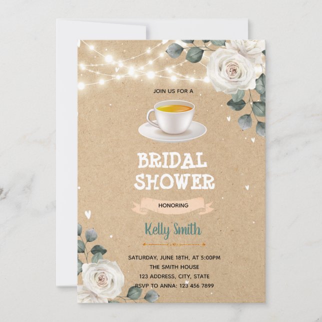 Liebe ist die Brauerei Tee Brautparty Einladung (Vorderseite)