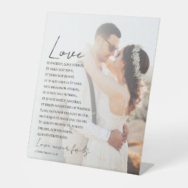 Liebe ist die Christliche Bibelhochzeit des Patien Sockelschild