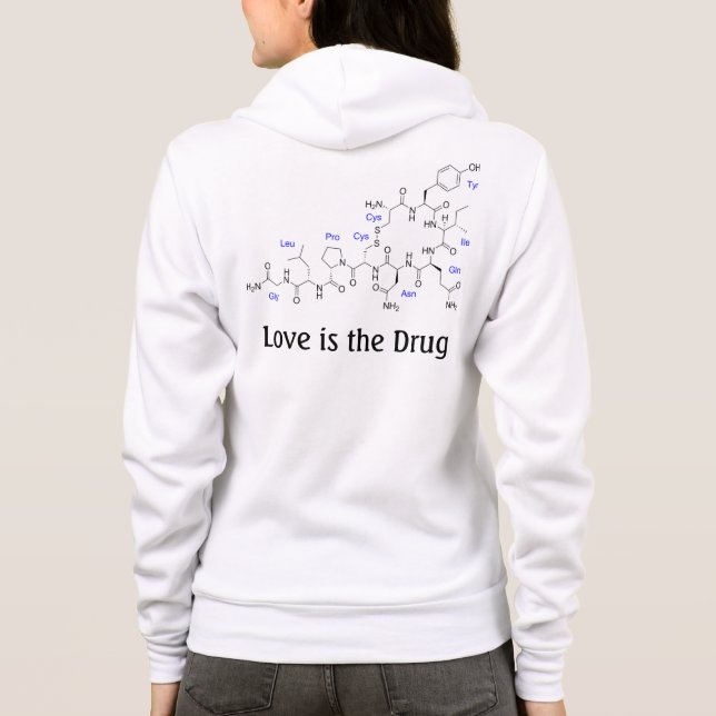 Liebe ist die Droge - Oxytocin-Molekül Hoodie (Rückseite)