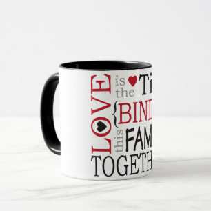 Liebe ist die Krawatte, die diese Familie zusammen Tasse