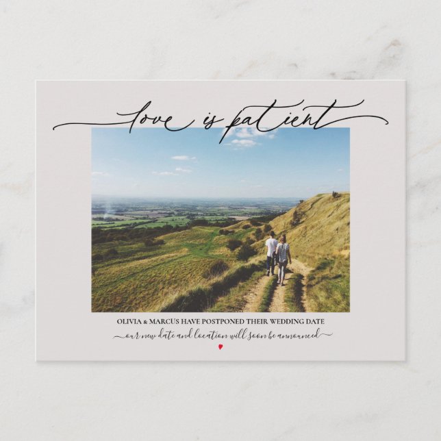 Liebe ist die Mauve der Geduld-Hochzeit Postkarte (Vorderseite)