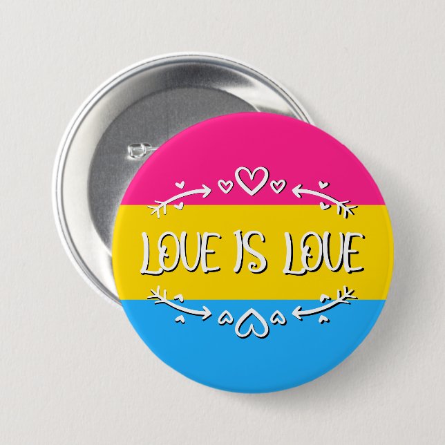 Liebe ist die Schaltfläche "Pansexual Prilag" für  Button (Vorne & Hinten)