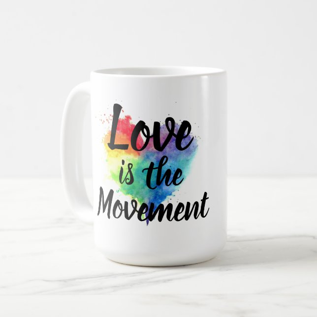 Liebe ist die Tasse Bewegung (Vorderseite Links)