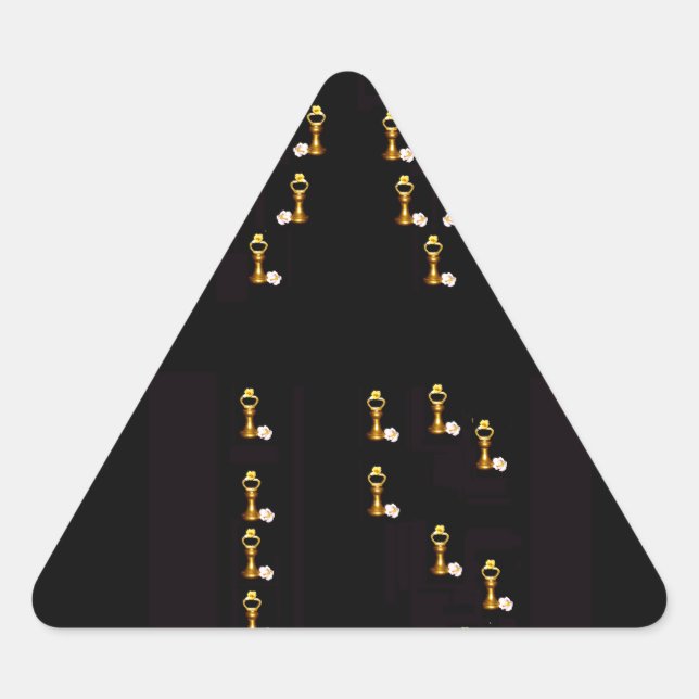 Liebe ist dreieckiger aufkleber (Vorderseite)