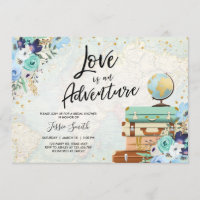 Liebe ist ein Adventure Blue Floral Brautparty