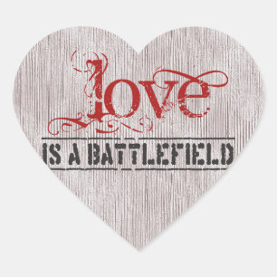 LIEBE IST EIN BATTLEFIELD Herz-Aufkleber