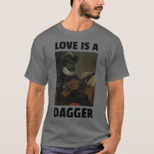 Liebe ist ein Dagger Funny Dog spielt Gitarre 1 T-Shirt