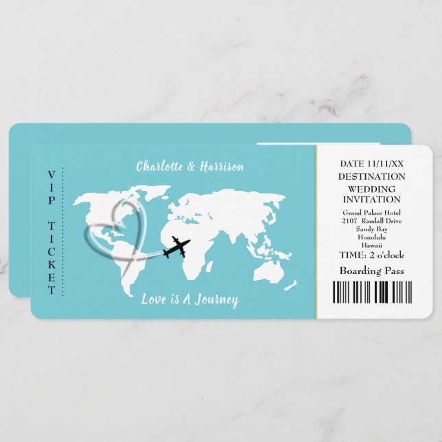 Liebe ist ein Foto für Reisen in die Welt Einladung (Vorne/Hinten)