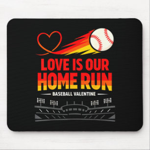 Liebe ist ein Homerun lustiger Baseball Valentinst Mousepad