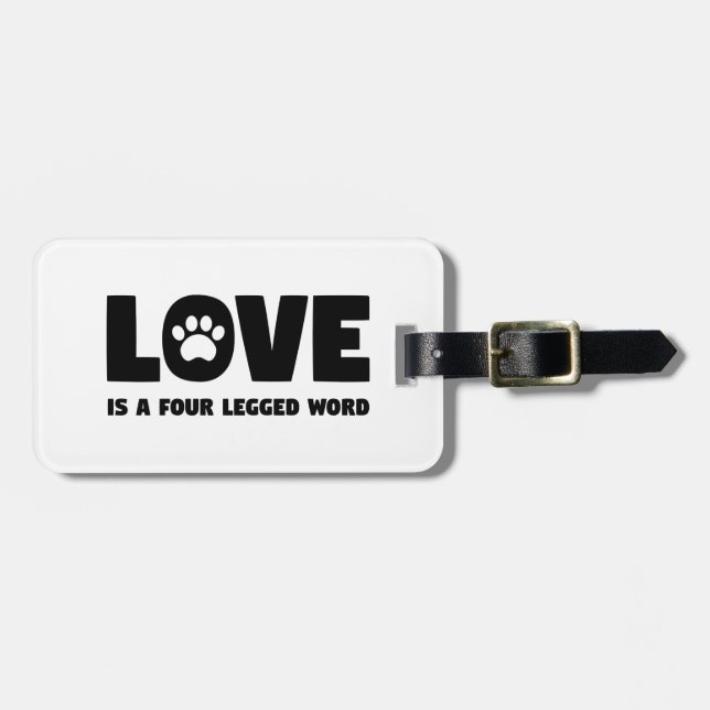 Liebe ist ein mit Beinen versehenes Wort vier Gepäckanhänger (Vorderseite horizontal)